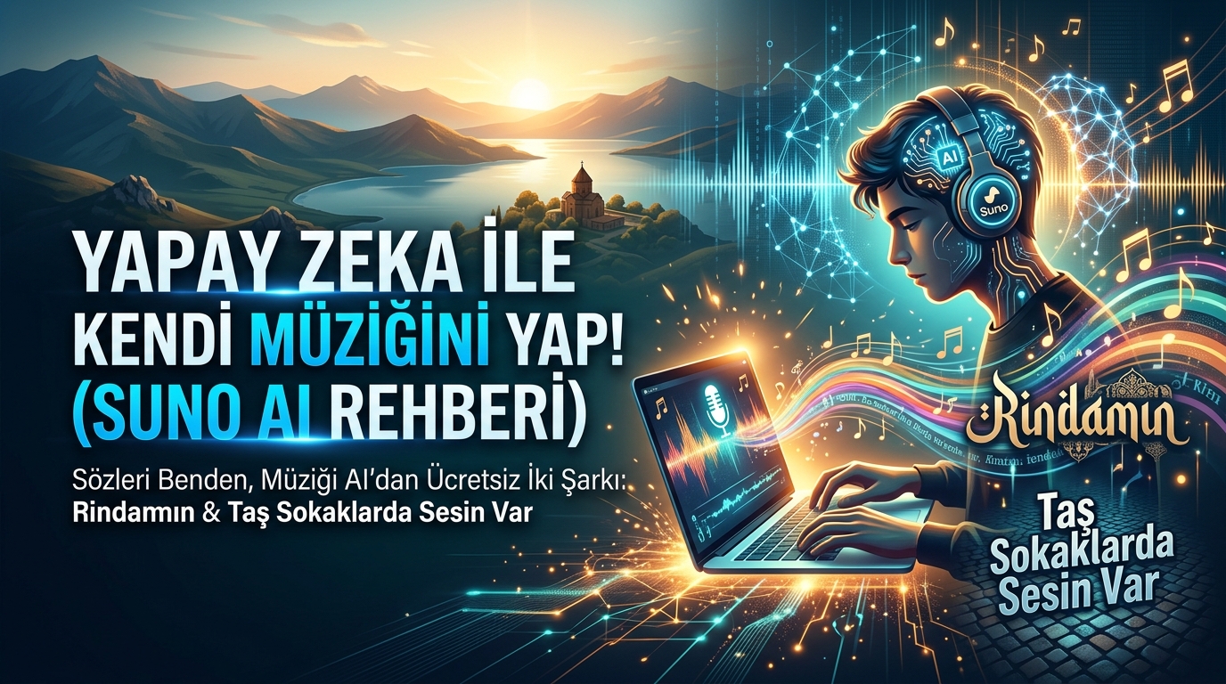 Yapay Zekayla Sıfırdan Şarkı Nasıl Yapılır? (Suno AI Ücretsiz Şarkı Yapma Rehberi)