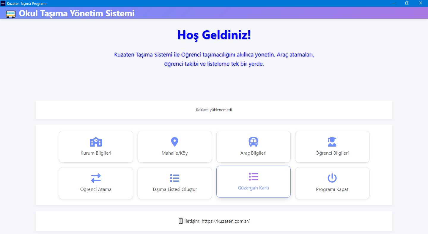 Kuzaten Okul Taşıma Yönetim Sistemi: Öğrenci Servis Taşımacılığında Dijital Dönüşüm